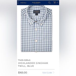 Scott Barber Large HIGHLANDER TWILL BLUE lightly worn professional dry cleaned.